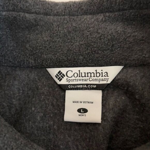 Columbia Jacket Men's Large Gray Full Zip Fleece Outdoor Athletic Sweatshirt - Picture 6 of 8